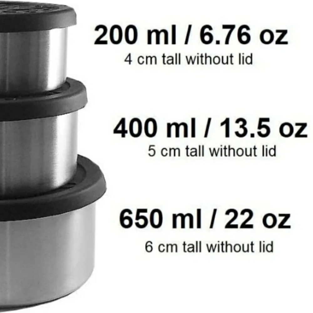 3 Piece Stainless Steel Container Set - Picture 2 of 7